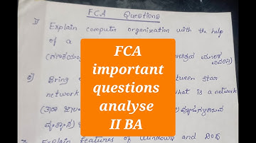 FCA important questions |fca question analysis |computer important questions |2nd BA