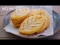 NO MUSIC お菓子作り | パイ生地 から作る 簡単 リーフパイ シューガーパイ 作り方 Puff Pastry Sugar Cookies