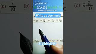 How to write given fractions as decimals #MathMarrow #decimal place #convert #frcations