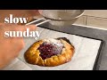 Cozy day at home with my dog  baking raspberry galette oslo norway daily life vlog