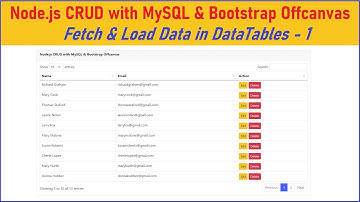 Node.js CRUD with MySQL & Bootstrap Offcanvas - Fetch & Load Data in DataTables