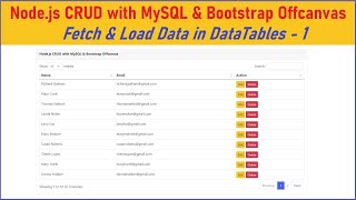 Node.js CRUD with MySQL & Bootstrap Offcanvas - Fetch & Load Data in DataTables
