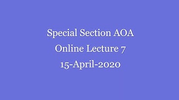 AOA Online Lecture Recording 07