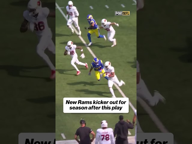 Kicker Blake Grupe tore his ACL after making this tackle during his first Rams game #NFL #rams