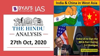 'The Hindu' Analysis for 27th October, 2020. (Current Affairs for UPSC/IAS)