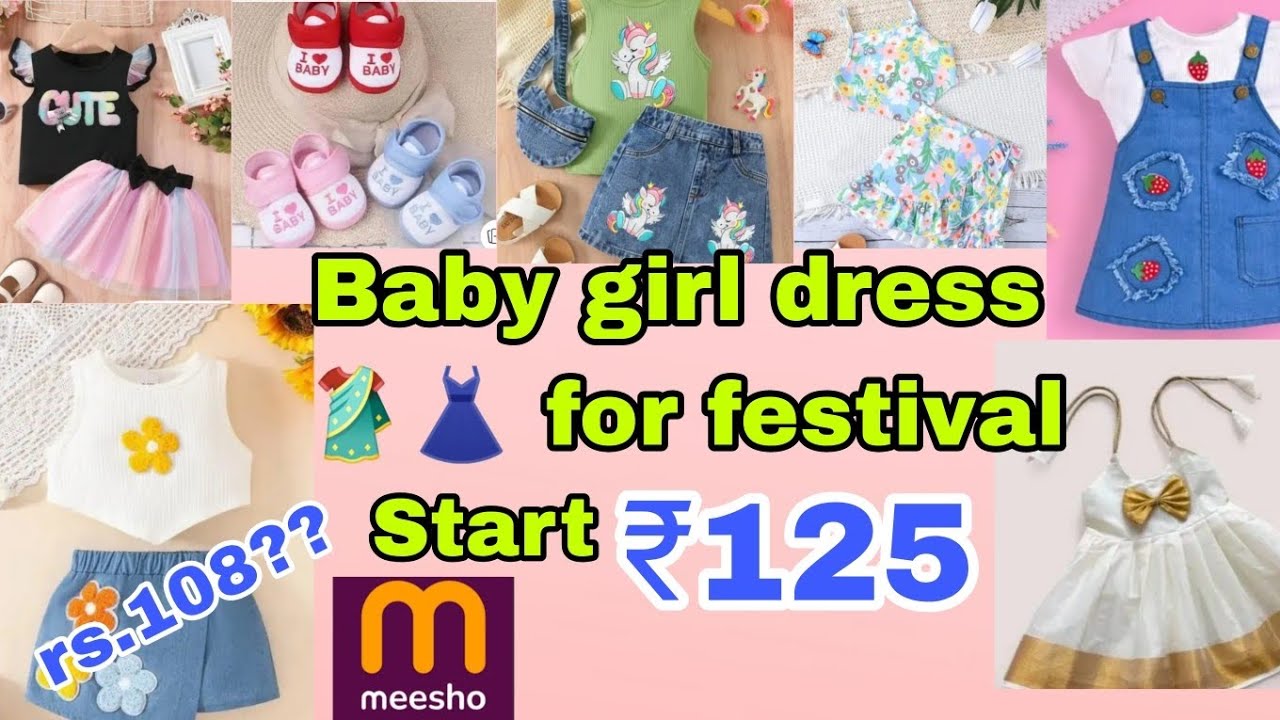 Meesho baby girl dress for festival 🥻👗 starting ₹125🤑🤩 ethnic frock/cotton/shoes|meesho haul 