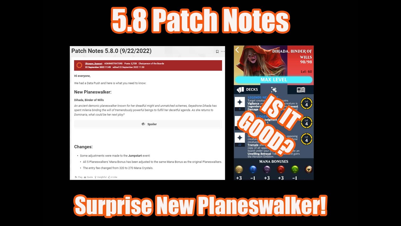 5.8 Patch Notes - NEW TRI COLOR PLANESWALKER! | Magic the Gathering Puzzle Quest