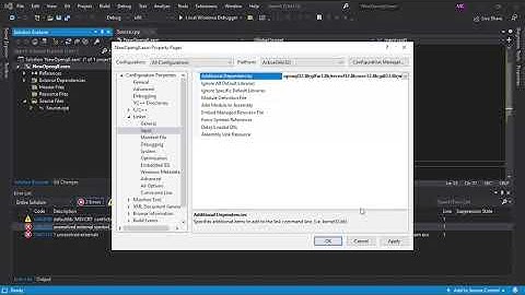 LNK2019 Unresolved  External Symbol __imp_glClear@4 Error | Visual Studio 2019