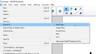 SMART Notebook   Importing and Exporting