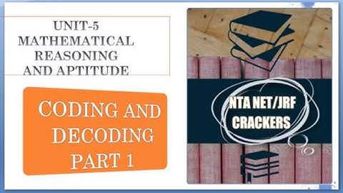 CODING AND DECODING  NTA NET JRF CRACKERS PAPER 1 part 1