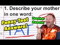 School teacher reacts to funny test answers