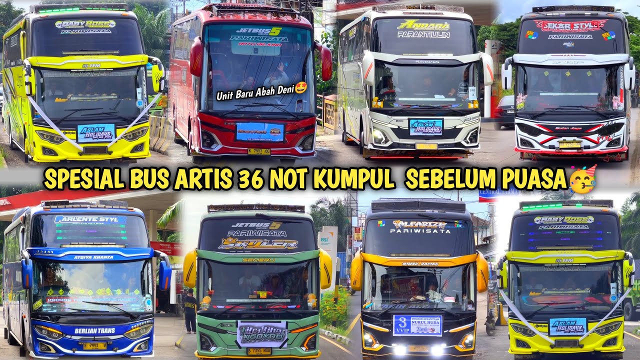 RAME FULL BUS TELOLET BASURI🥳 Hunting Bus Trip Anyer Di Rest Area KM 68👏