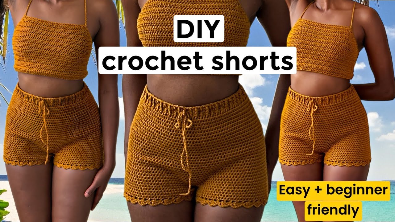 DIY Crochet High-waisted Shorts tutorial | Quick & Easy Beginner-Friendly Summer Project