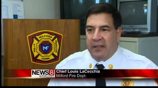 Firefighters collect cookies for troops