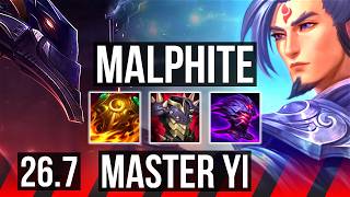 MALPHITE vs MASTER YI (TOP) | 35K damage | KR Master | 26.7
