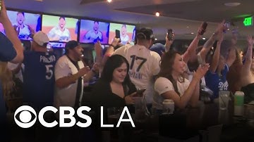 Fans react to the Dodgers winning the World Series in Game 7