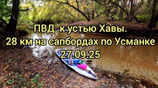 видео: Поход выходного дня на сапбордах по Усманке к устью реки Хавы. 28км 27.09.25 картинка: Поход выходного дня на сапбордах по Усманке к устью реки Хавы. 28км 27.09.25