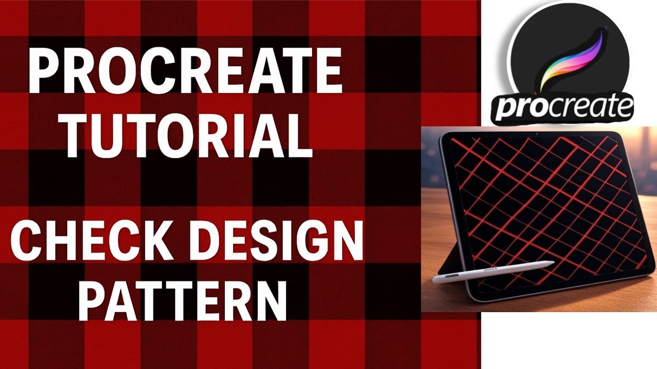 Red and Black Check Pattern in Procreate | Fashion Design Tutorial# ...