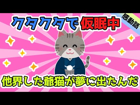 修羅場でクタクタだったから仮眠したら、老衰で他界した爺猫が夢に出てきて喋ったんだ…ありがとう。【2ch感動スレ】【ゆっくり解説】