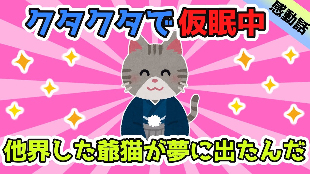 修羅場でクタクタだったから仮眠したら、老衰で他界した爺猫が夢に出てきて喋ったんだ…ありがとう。【2ch感動スレ】【ゆっくり解説】