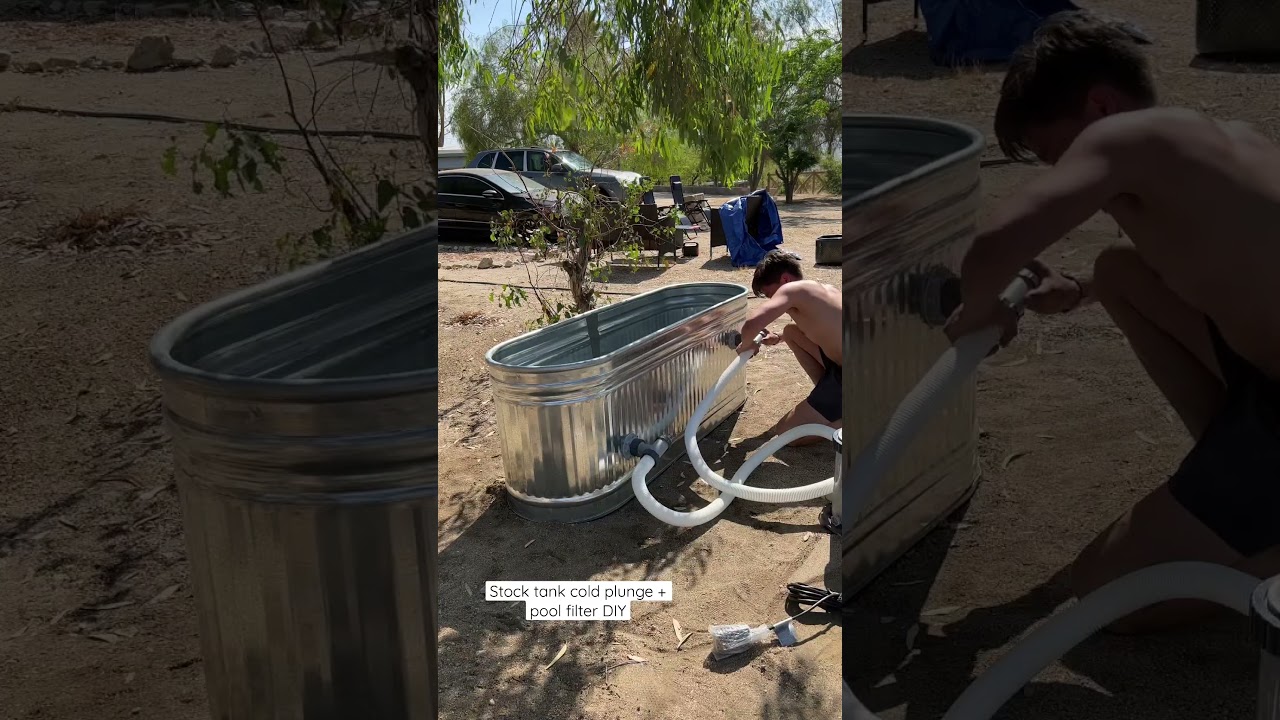 Stock tank cold plunge + Intex pool filter DIY 