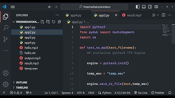 Python 3 FFMPEG Script to Export Text to Speech as MP3 & WAV Audio Using pyttsx3 & pydub Library