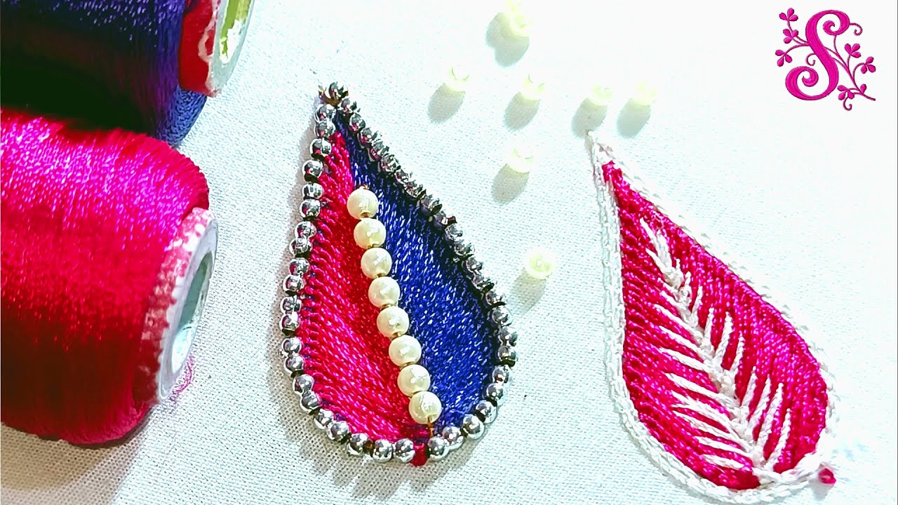 ஆரி Class 27 | Aari leaf filling methods in Tamil | shaded button hole leaf For beginners |