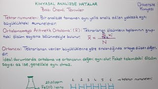 ANALİTİK KİMYA-Kimyasal Analizde Hatalar-Bazı Önemli Terimler