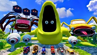 ALL MONSTERS Big & Small Cars with NEW BONE THIEVER EATER & BUS EATER & CAR EATER – BeamNG Drive