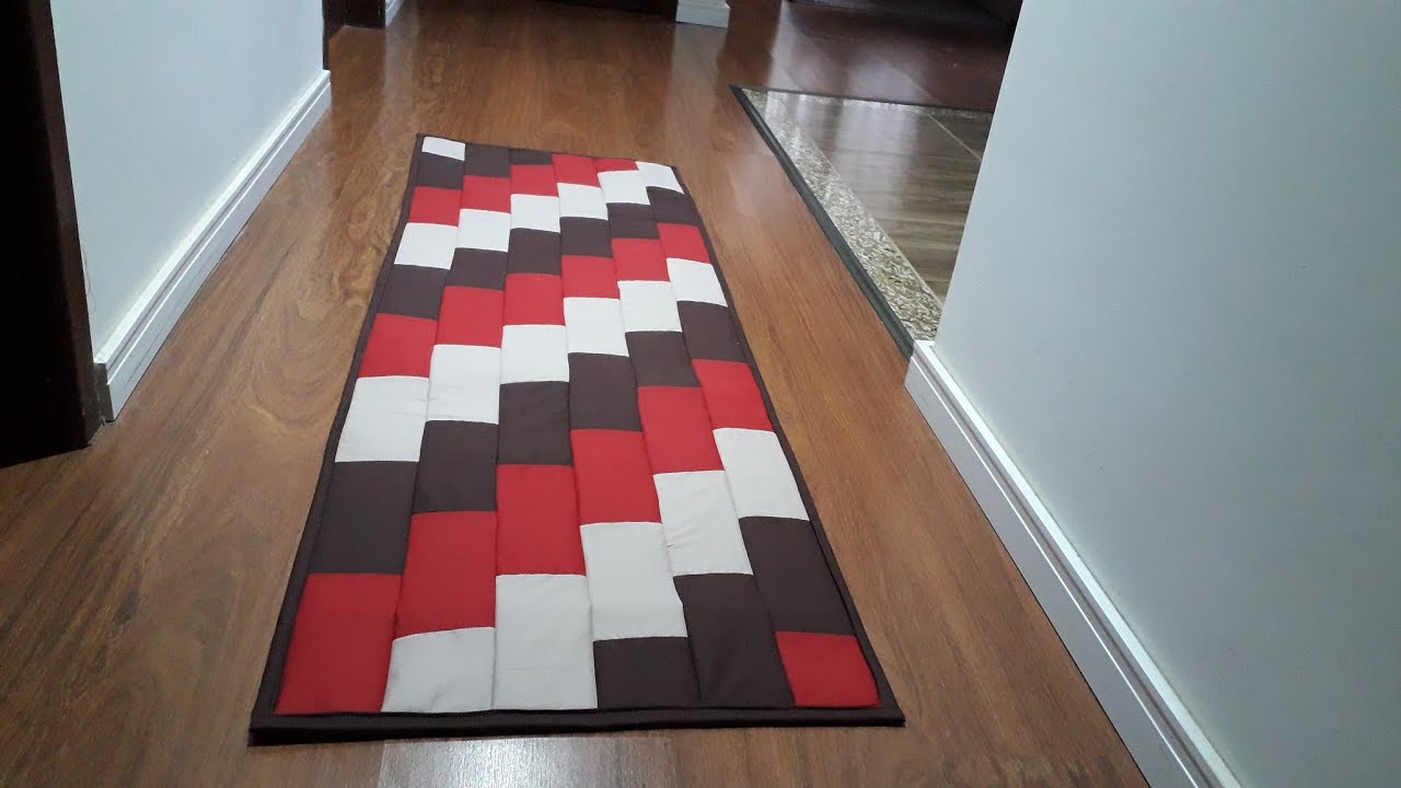 Tapete passadeira, aproveitamento retalhos,  passo à passo