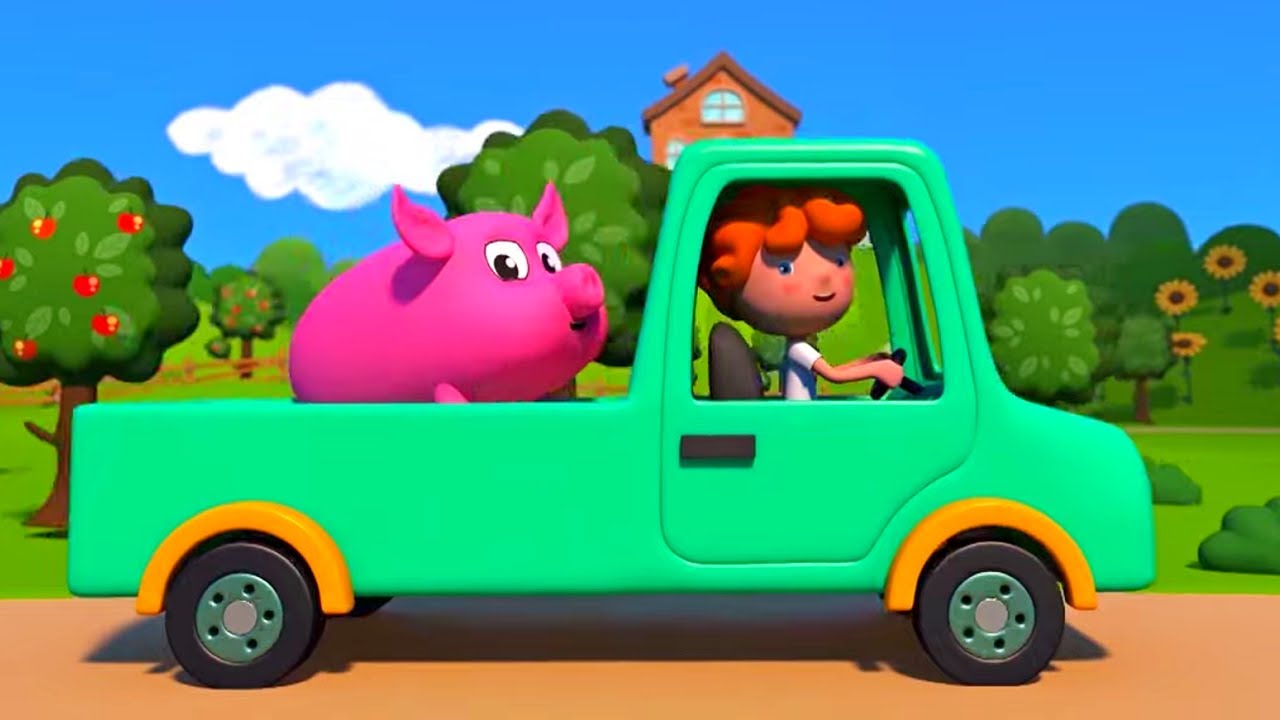 КОТЭ ТВ 🚗 Свинка на машинке - Песенки - Песни для детей, малышей 3D - Мультики