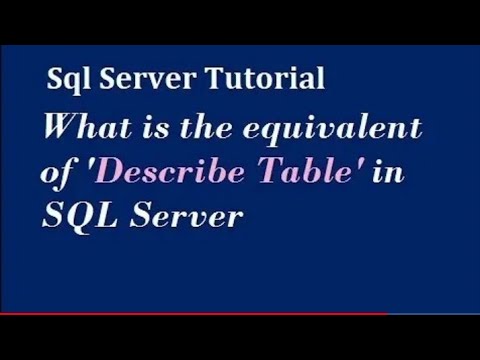 How to get structure/details of SQL Table