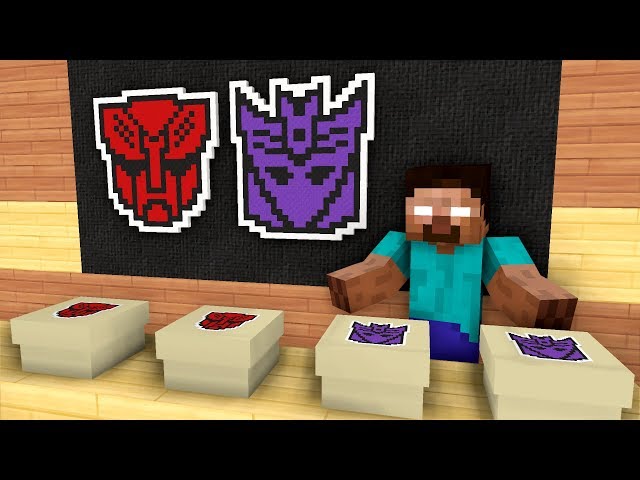 Monster School: Unboxing TRANSFORMERS Presents from Herobrine - Minecraft Animation class=