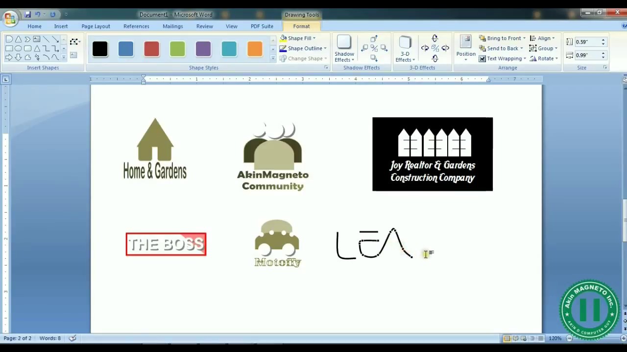 how to design a logo using microsoft word