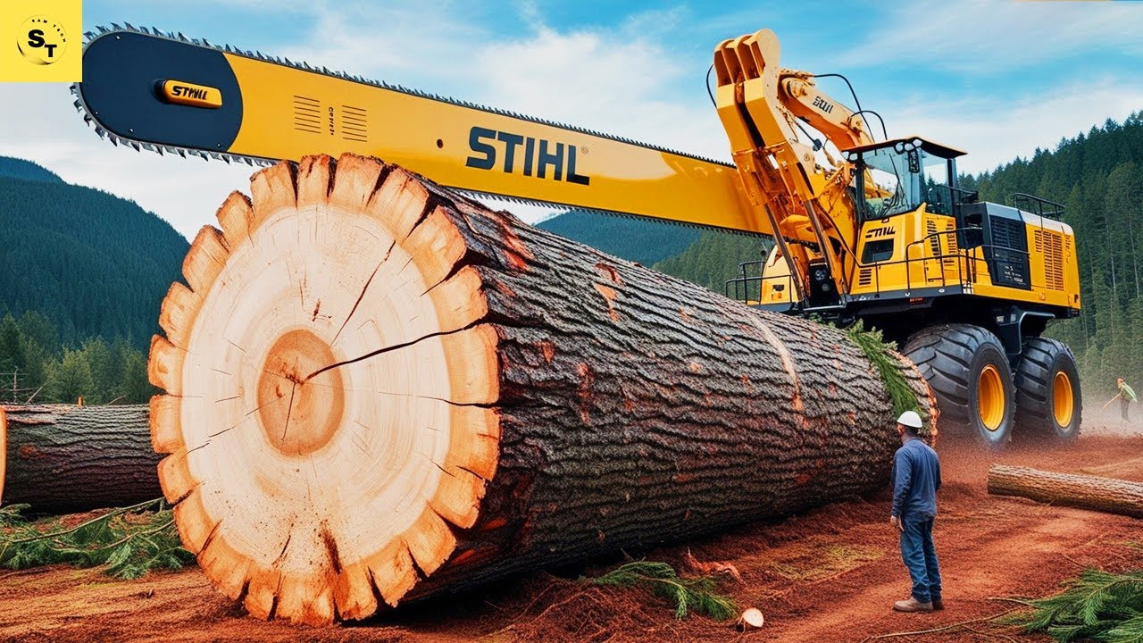 Extreme Dangerous Fastest Big Chainsaw Cutting Tree Machines | Biggest ...