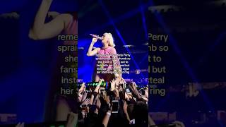 When Katy Perry sprained right thumb so had to reach fans with left hand & they tried to steal ring😭