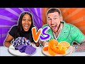 Purple Food VS Orange Food Challenge | FamousTubeFamily