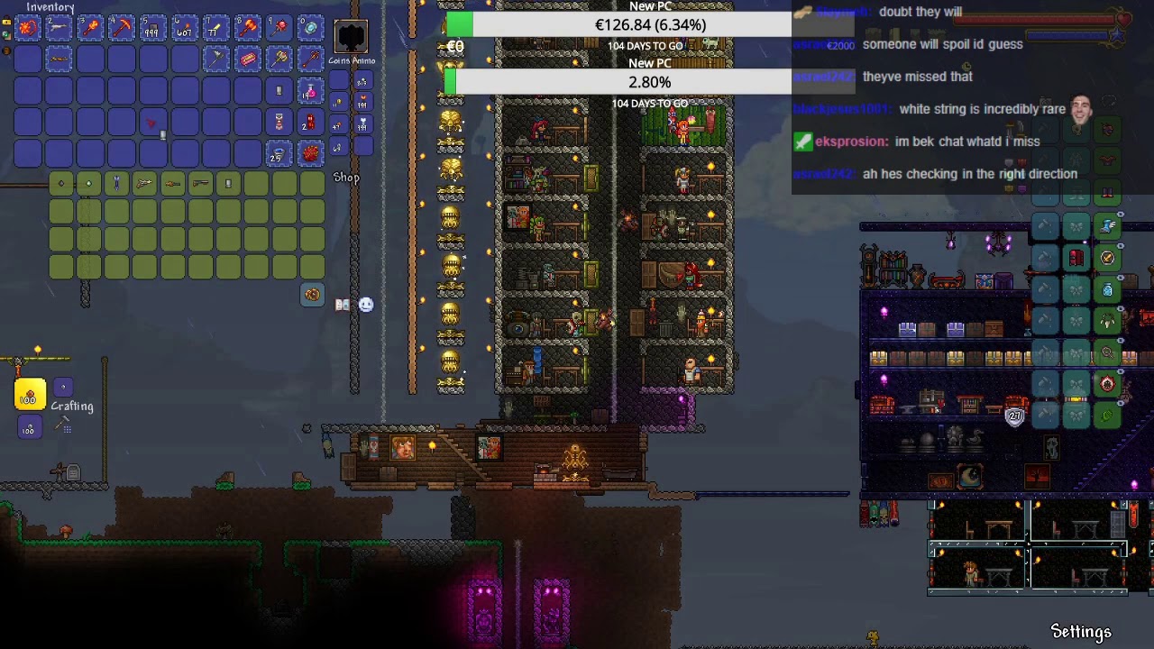 cArn_ & SingSing Terraria Ep15 Blind MasterMode MediumCore (with Chat)