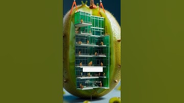 Tiny Workers Build a Massive Structure Inside a Fruit | Hyper-Realistic Miniature World #ai