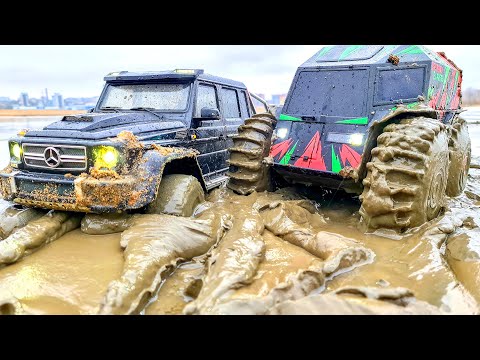 6 RC CARS EXTREME ADVENTURES – MUD, Sand, Water – Sherp, Mercedes G63