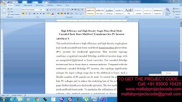 High Efficiency and High Density Single Phase Dual Mode Cascaded Buck–Boost Multilevel-2019-20