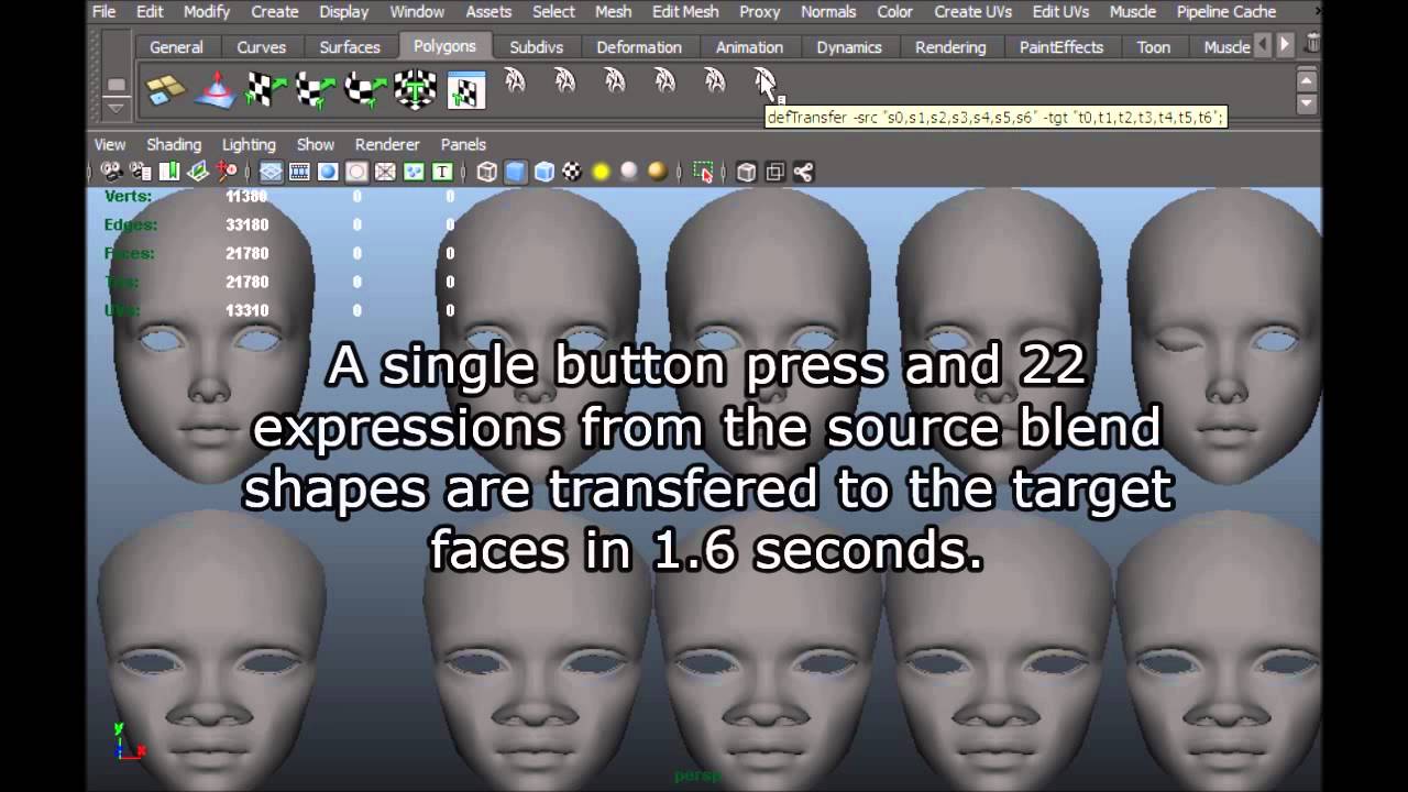 Deformation transfer Maya plugin - YouTube