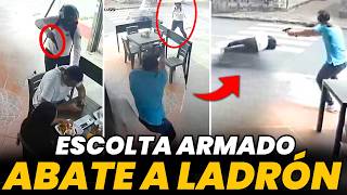 Oficial Abate A Dos Criminales Por La Espalda Frente A Todos En Pleno Restaurante