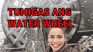 Tumigas ang Water Wheel dahil sa snow