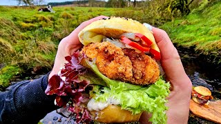 Fish Burger you've never seen before‼️ Cooking in Nature (Relaxing Sounds)