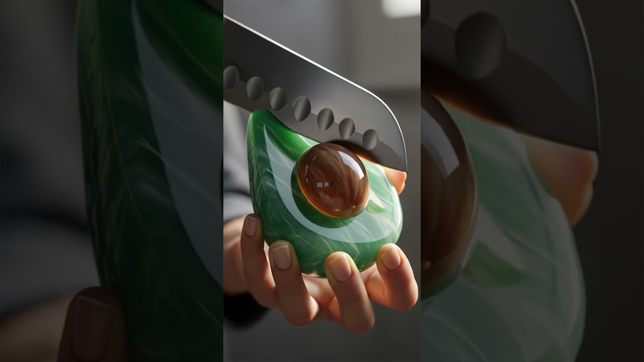 Cutting Glass Avocado ASMR 🥑 Crisp Sound Therapy 