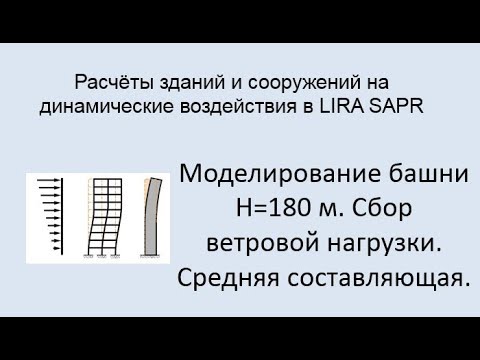 Расчёт на динамические воздействия в Lira Sapr Урок 11 Сбор ветровой нагрузки на башню