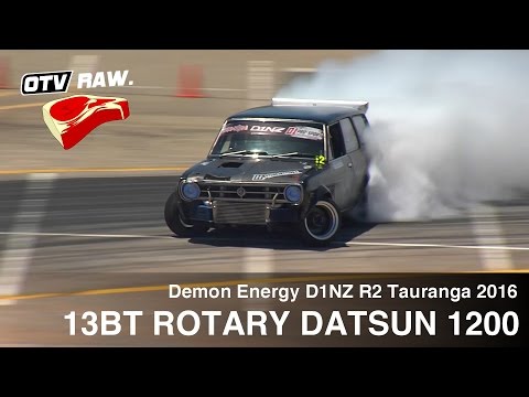 Ian Mcshean 600hp 13BT Rotary Datsun 1200 Wagon - D1NZ Drifting R2 Tauranga 2016