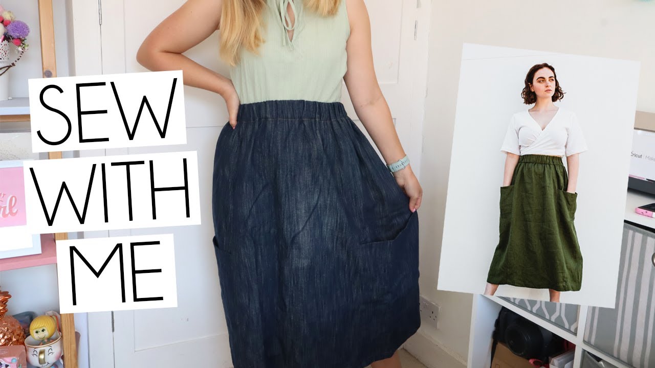 SEW WITH ME | Peppermint Paper Theory Free Skirt Pattern! Feat Purple ...