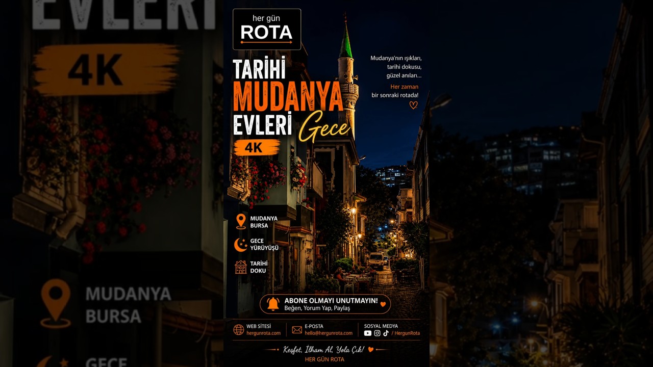 Mudanya Tarihi Evleri Gece 4K | Bursa Gezilecek Yerler | Historic Mudanya Houses